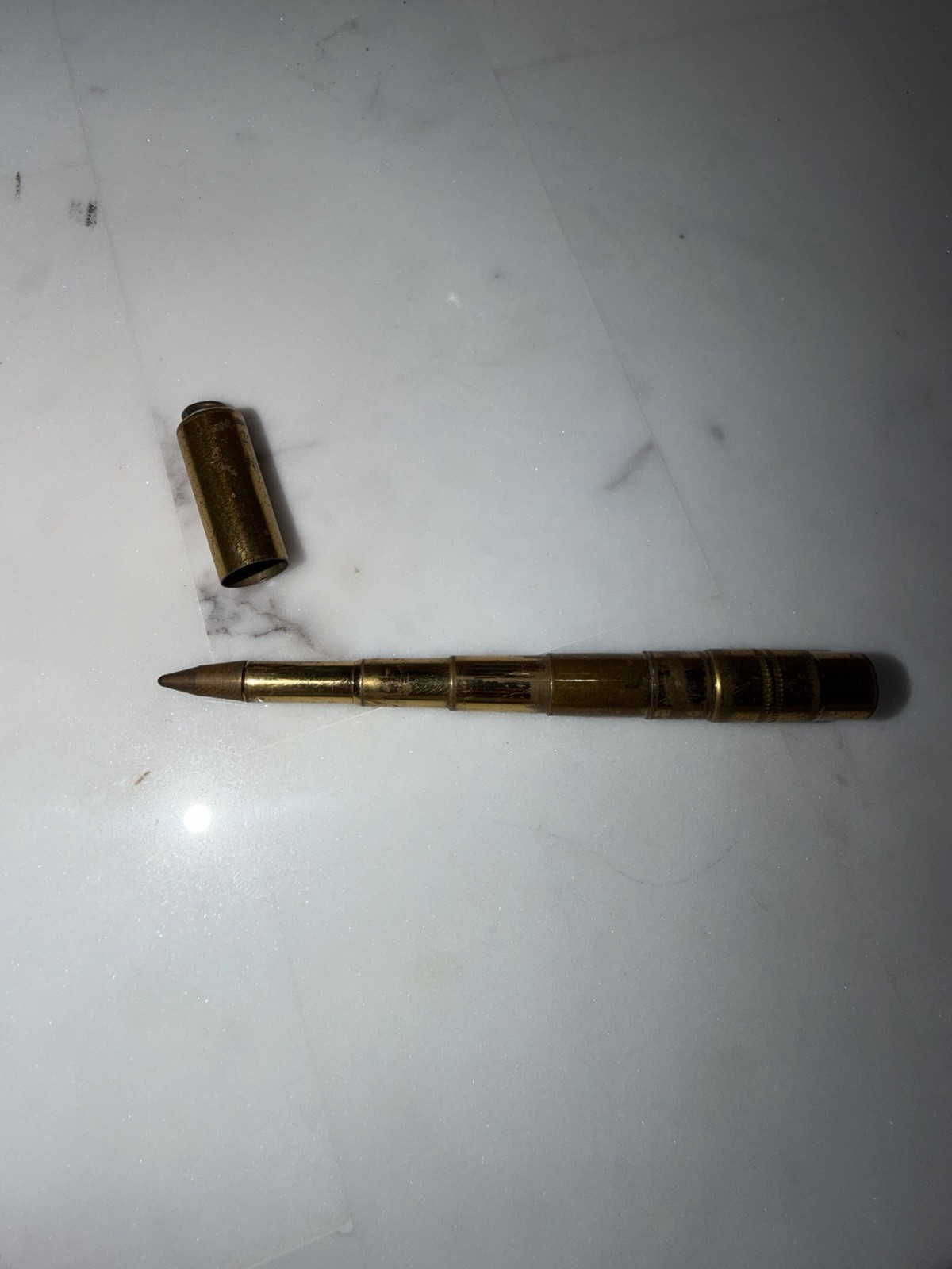 Patento Brass Mechanical Pencil w/ Cap, Bullet-Style Tip, Marked J.L. Amand