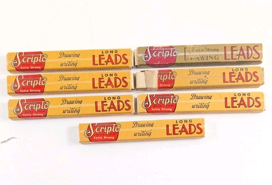 Mixed Lot Vtg Mechanical Pencil Leads & Erasers Scripto Belmont Thinrite