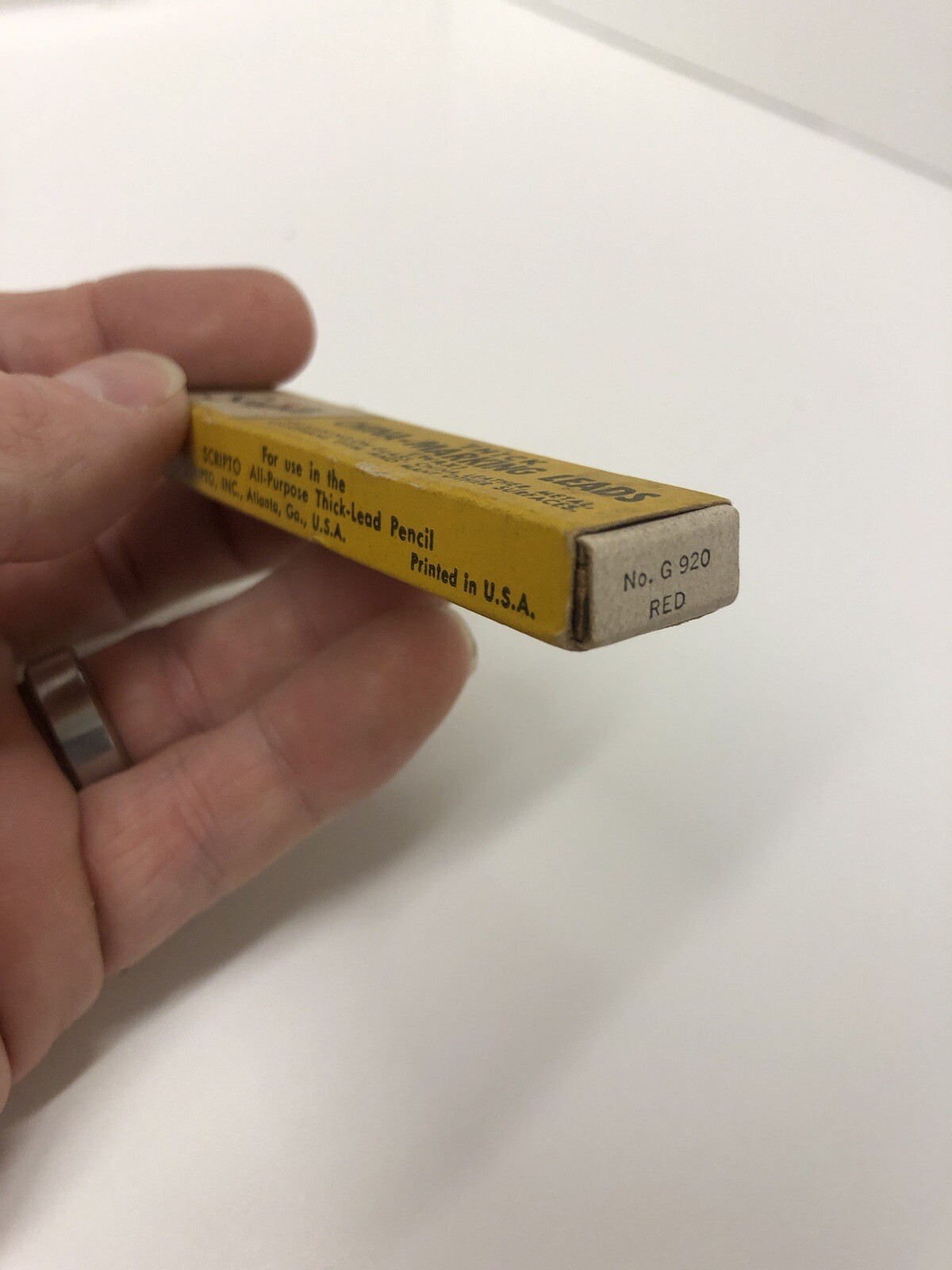 Vintage Scripto -Thick China Marking Leads Wax G920 Red .120″ Pencil Mechanical