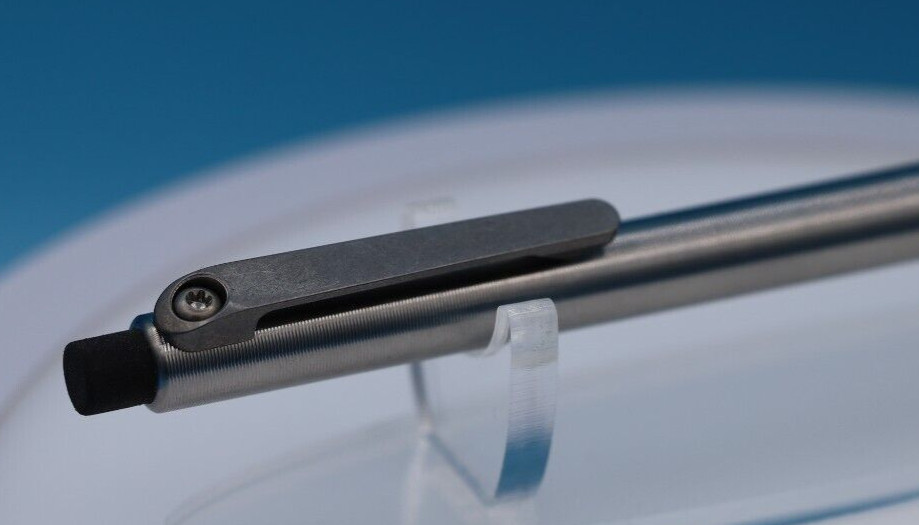 Tactile Turn Titanium Pencil with Side Click and Clip – 0.5mm Lead w/extras
