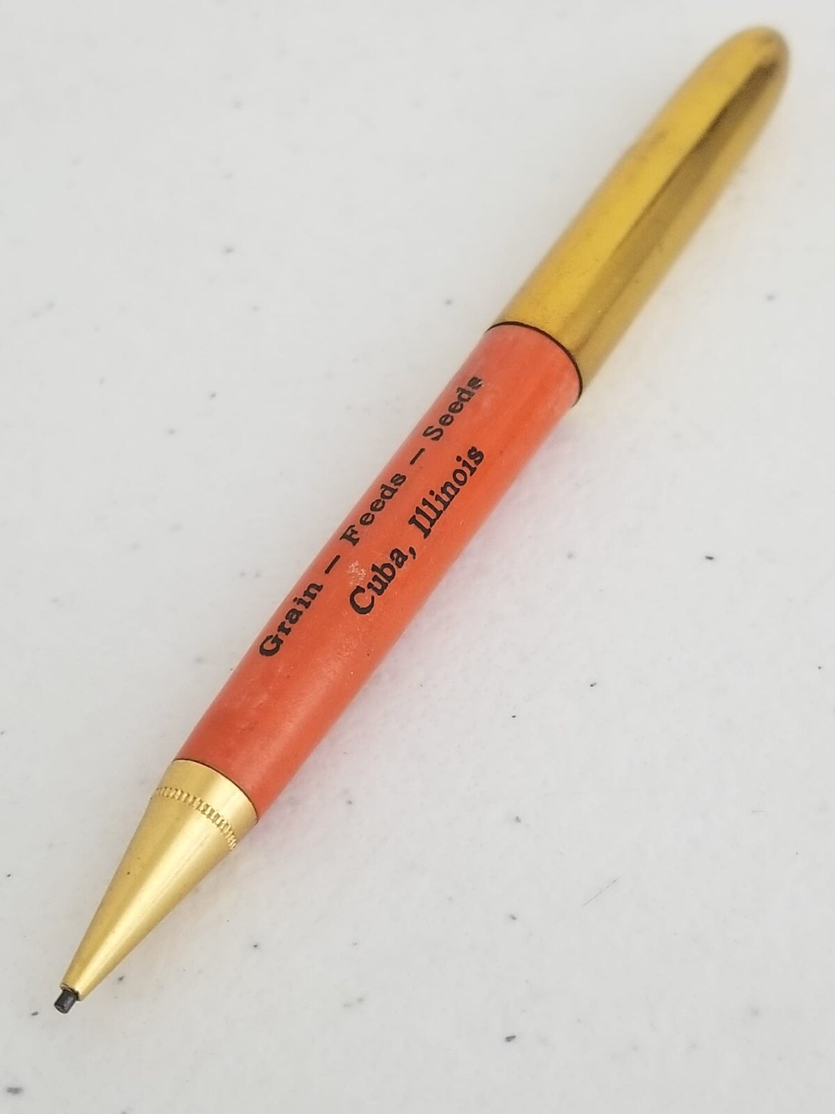 Vintage Everglide Mechanical Pencil Cuba Farmers Elevator Co. Grain Feeds Seeds