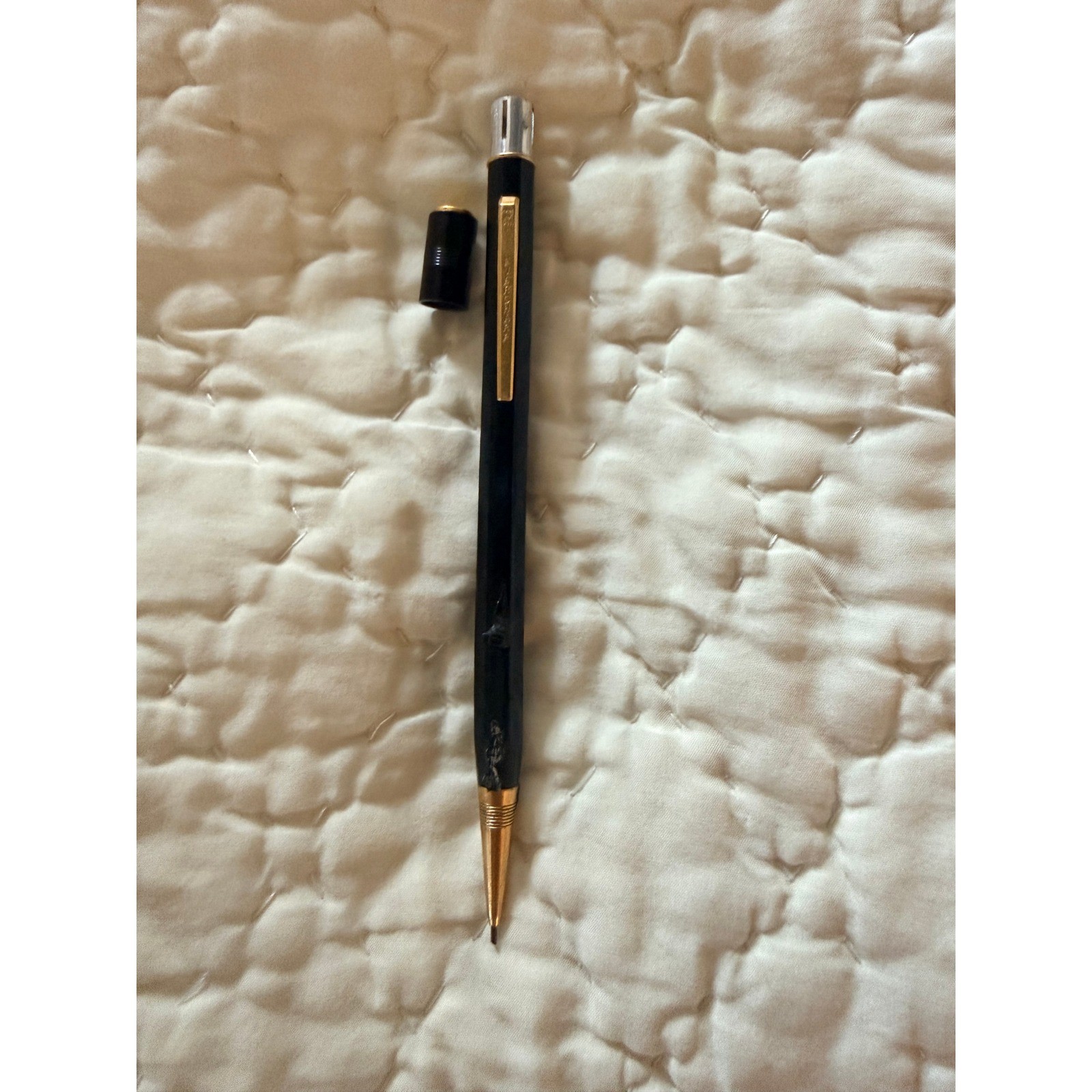 Vintage Mechanical Pencil Telescoping Metal Pencil and Black Gold Tone Pencil