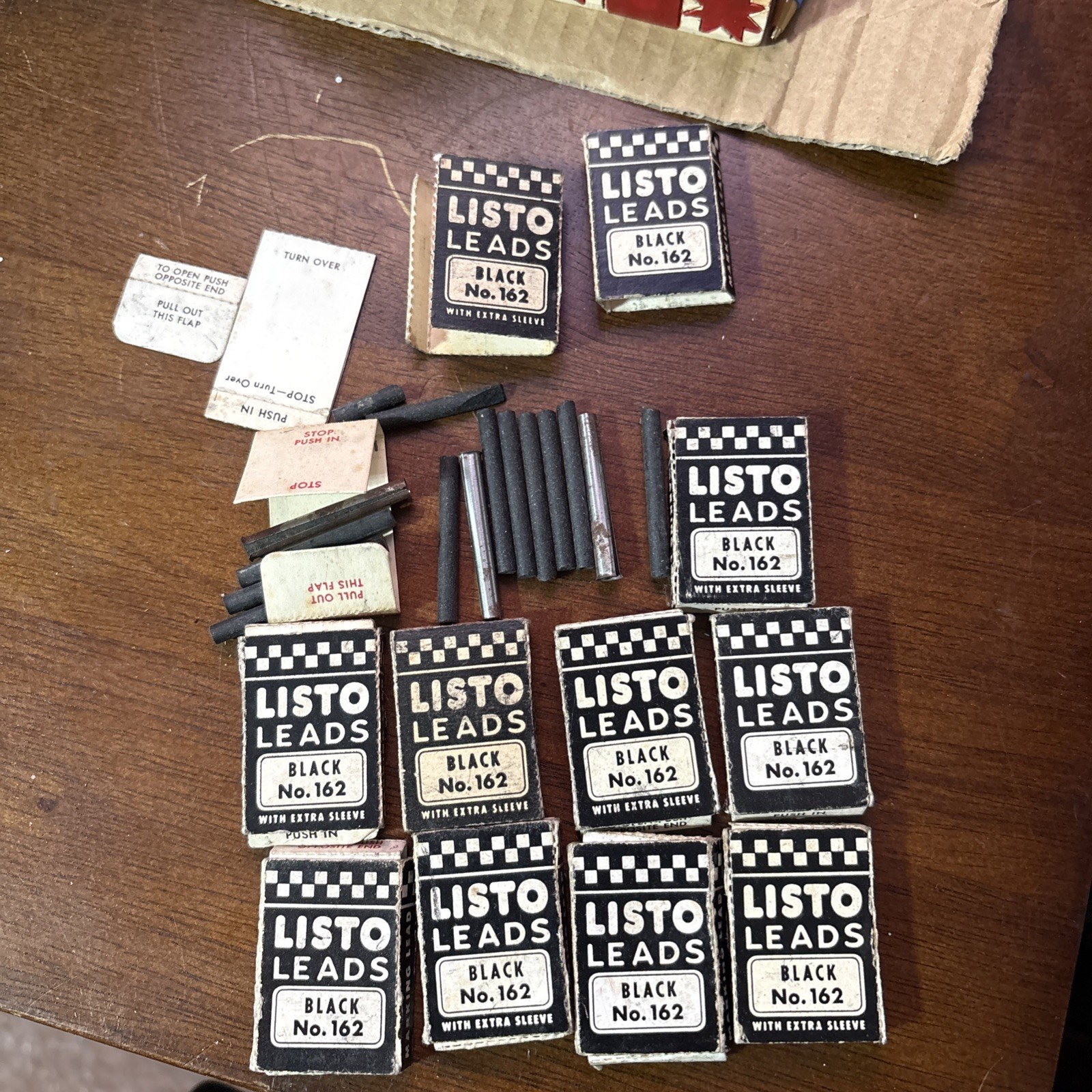 Listo Marking Leads Black No.162. 9 Boxes Plus Loose Pieces. Read Description