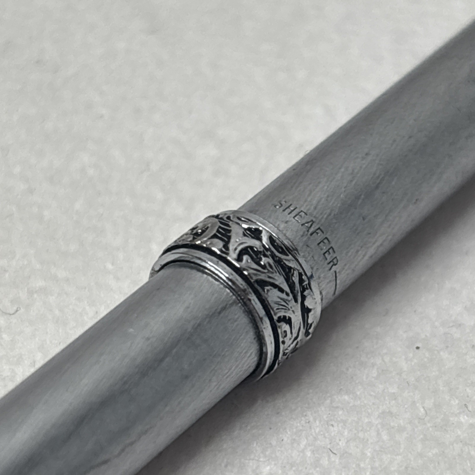 Lady Sheaffer 620 Brushed Chrome .9mm Mechanical Pencil with Florentine Band USA