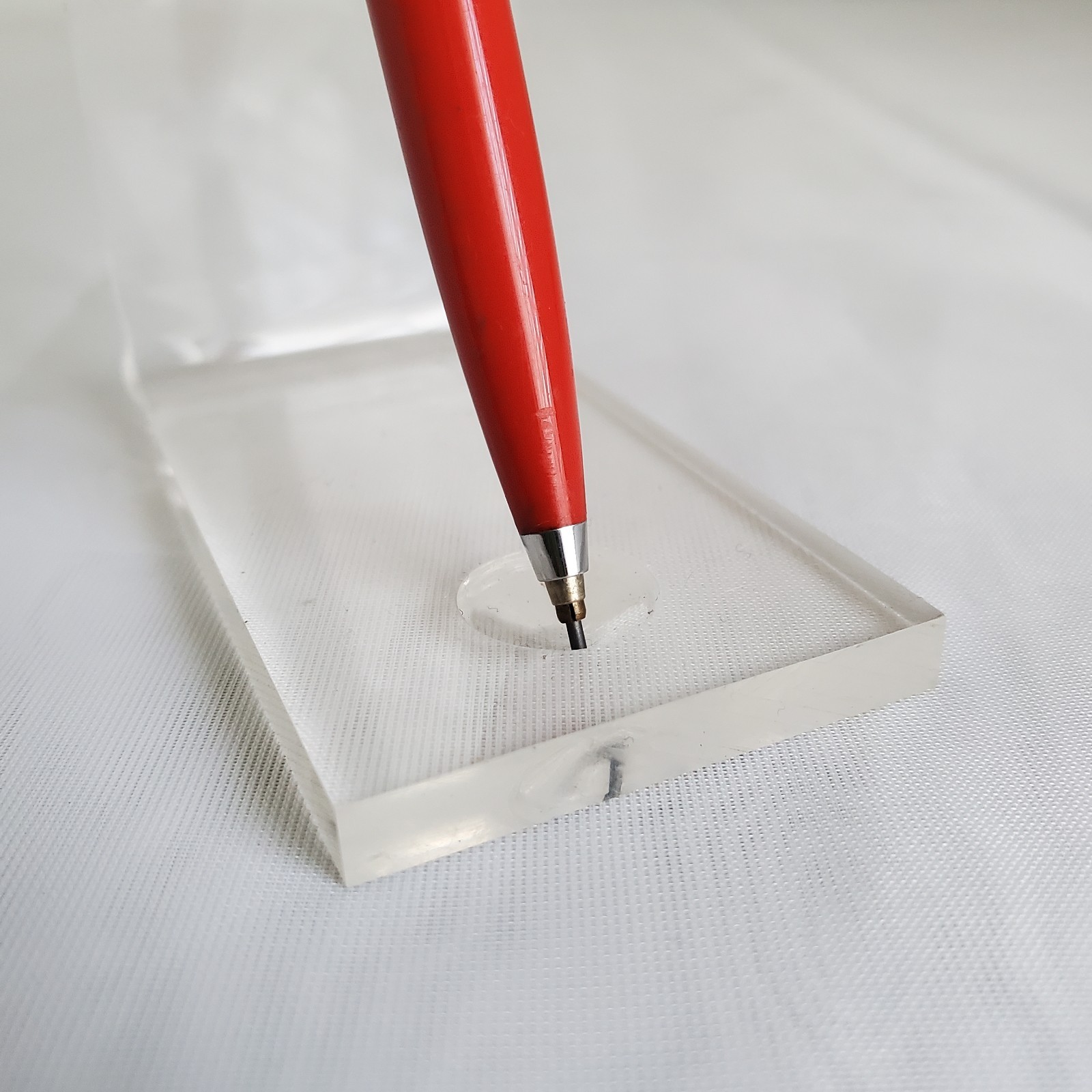 Parker Jotter Red Mechanical Pencil Brass Threads W/ Extra Blue Pen Refill
