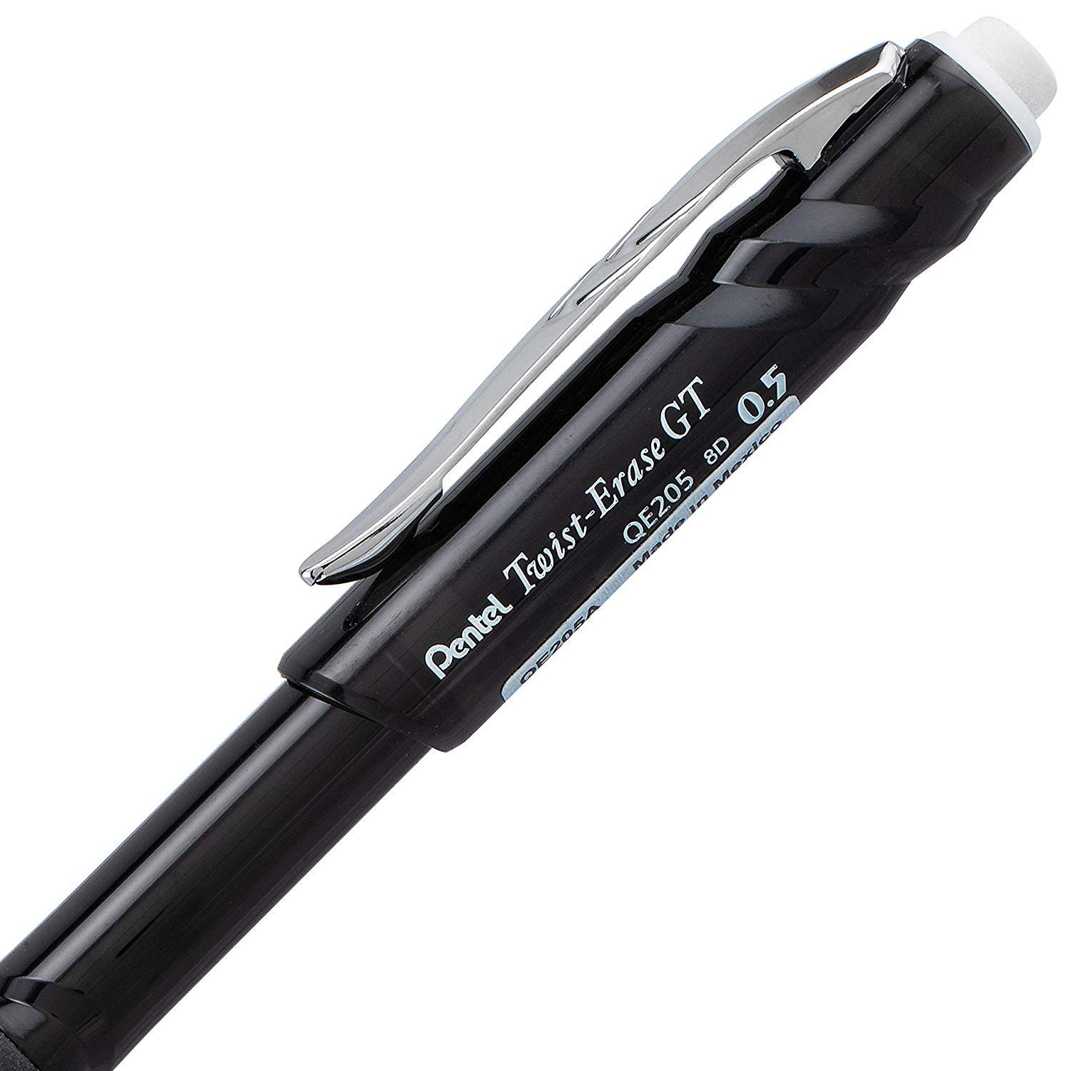 Pentel Twist Erase GT Mechanical Pencils Pack of 12 Black with Erasers