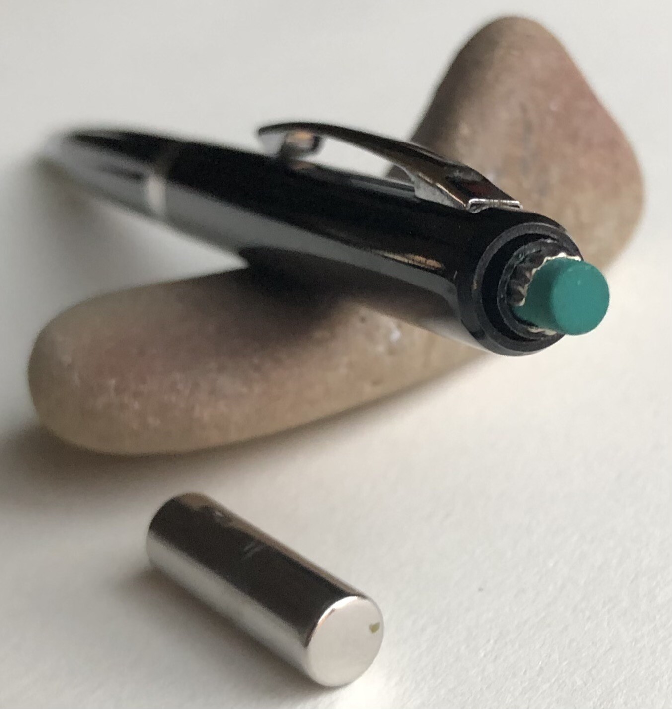 Vintage PENTEL 5 Mechanical Pencil .5mm Lead Black Barrel Chrome Trim Japan