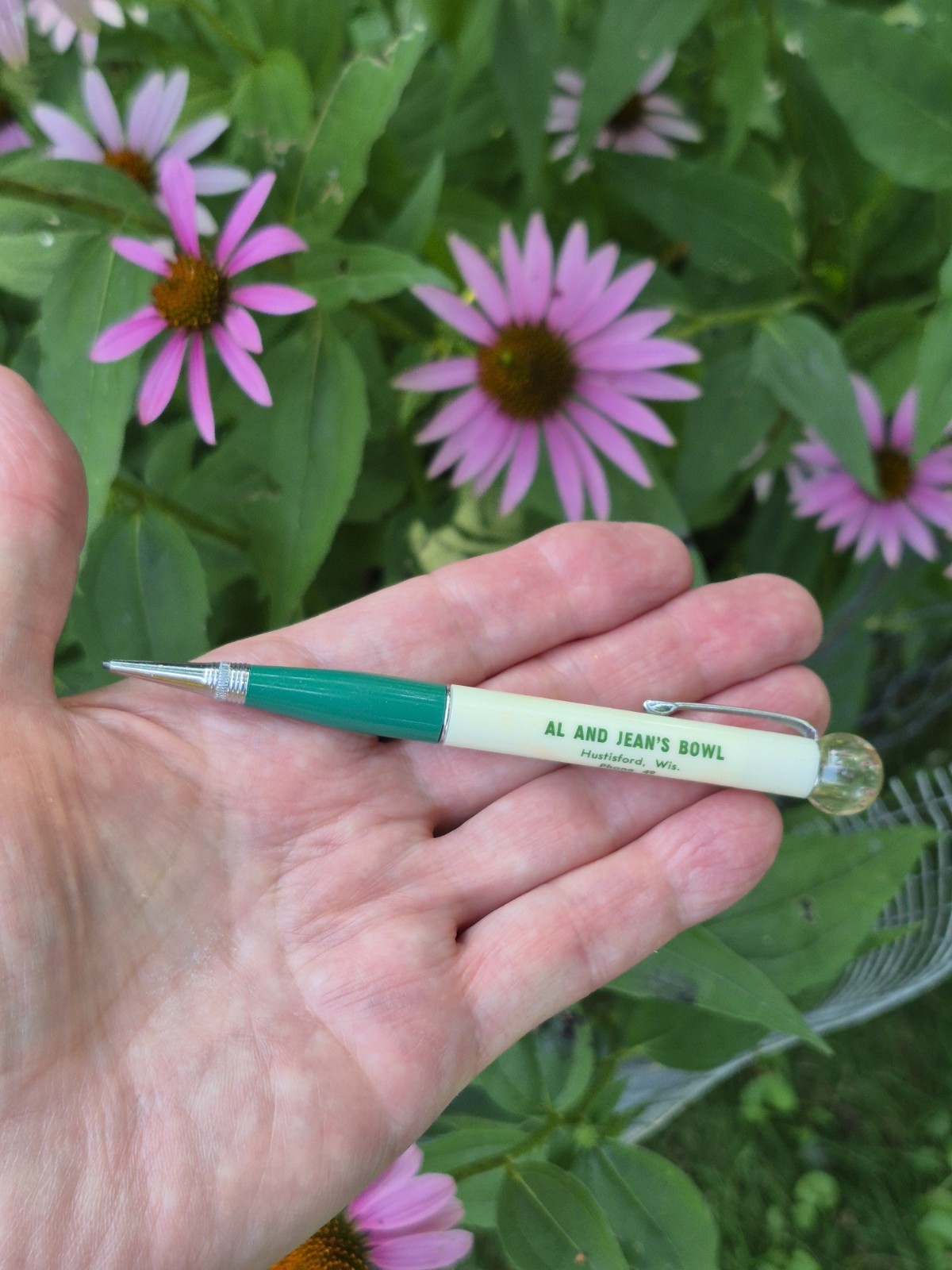 Vintage Ritepoint Mechanical Pencil Hustisford, Wis Al and Jean 5-1/8″ Ball Top