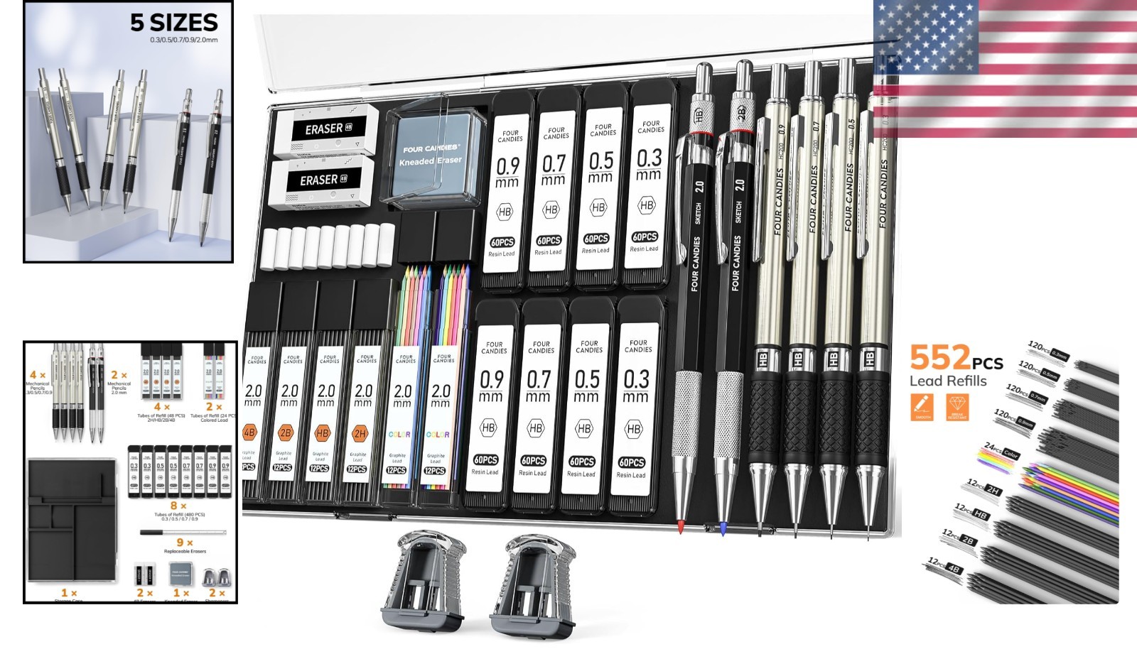 Artisan 27PCS Mechanical Pencil Set – Multiple Sizes & Colors for Masterpieces