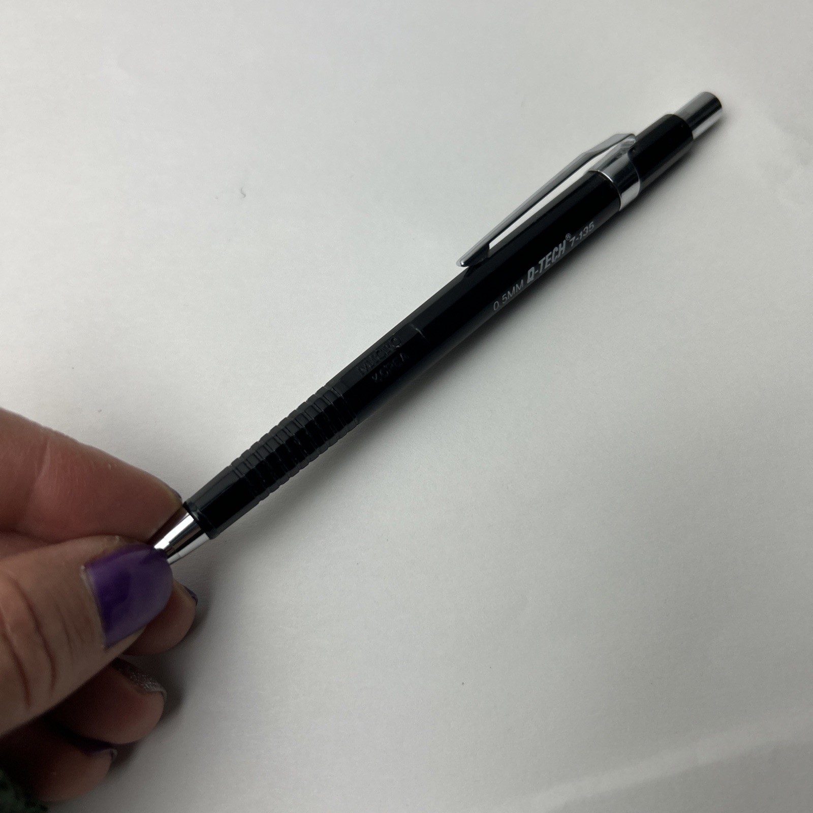 Vintage Micro Korea Q-Tech 7-135 Mechanical Pencil 0.5mm Black Drafting RARE 90s