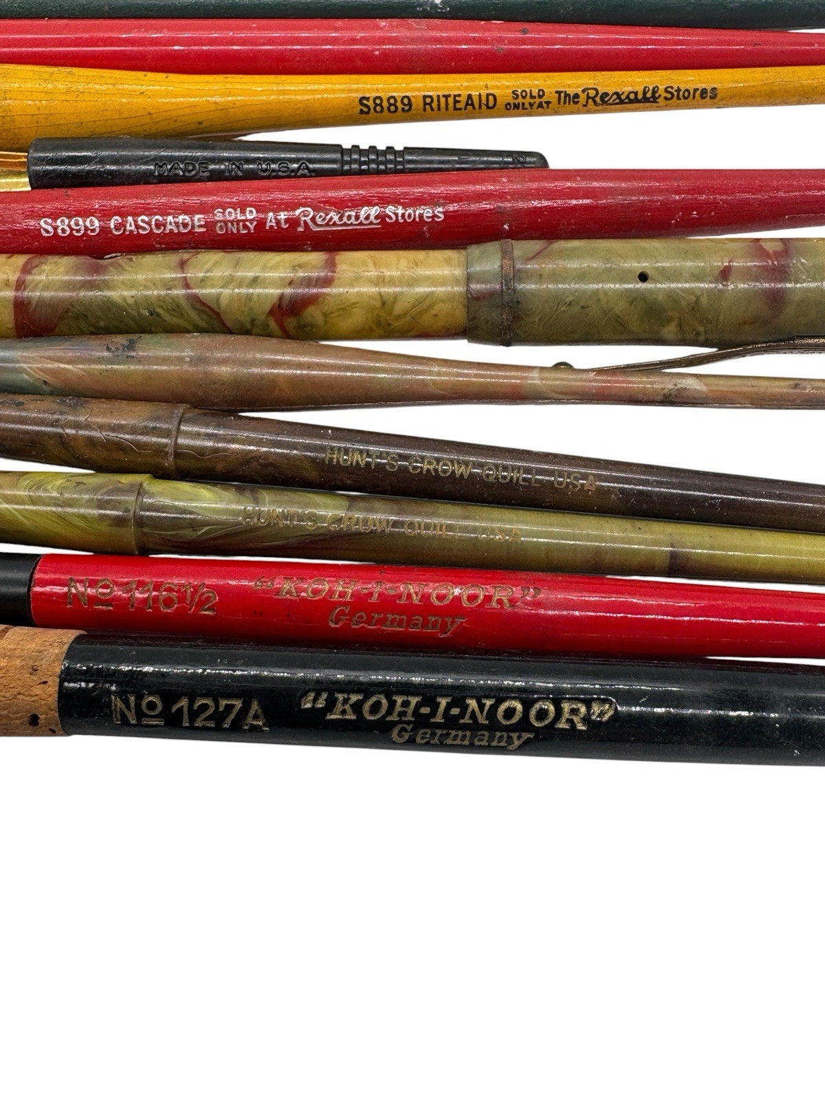 11 Fountain Pens Lot Vintage Marbled Untested Cavalier, Koh-I-Noor, Hunts Crow