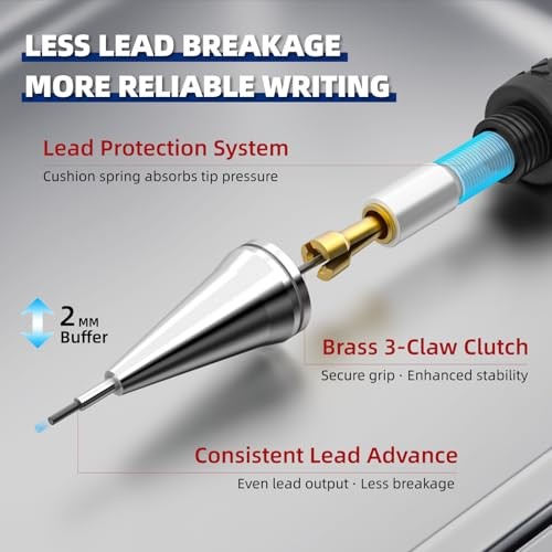 0.7mm Mechanical Pencil Set, 3PCS Metal Drafting Pencils with 3 Pack (0.7mm)