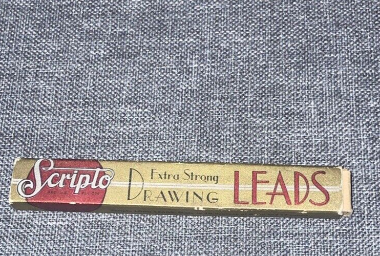 Vtg SCRIPTO Box of Extra Strong Drawing Leads – 4 Unused + 1 Used