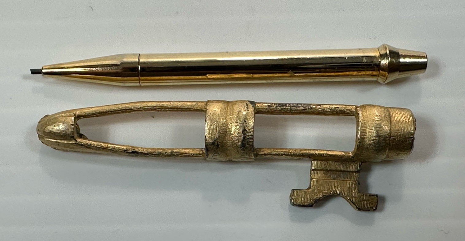 Vintage Florenza Decorative Vintage Mechanical Pencil Gold Tone Missing Parts