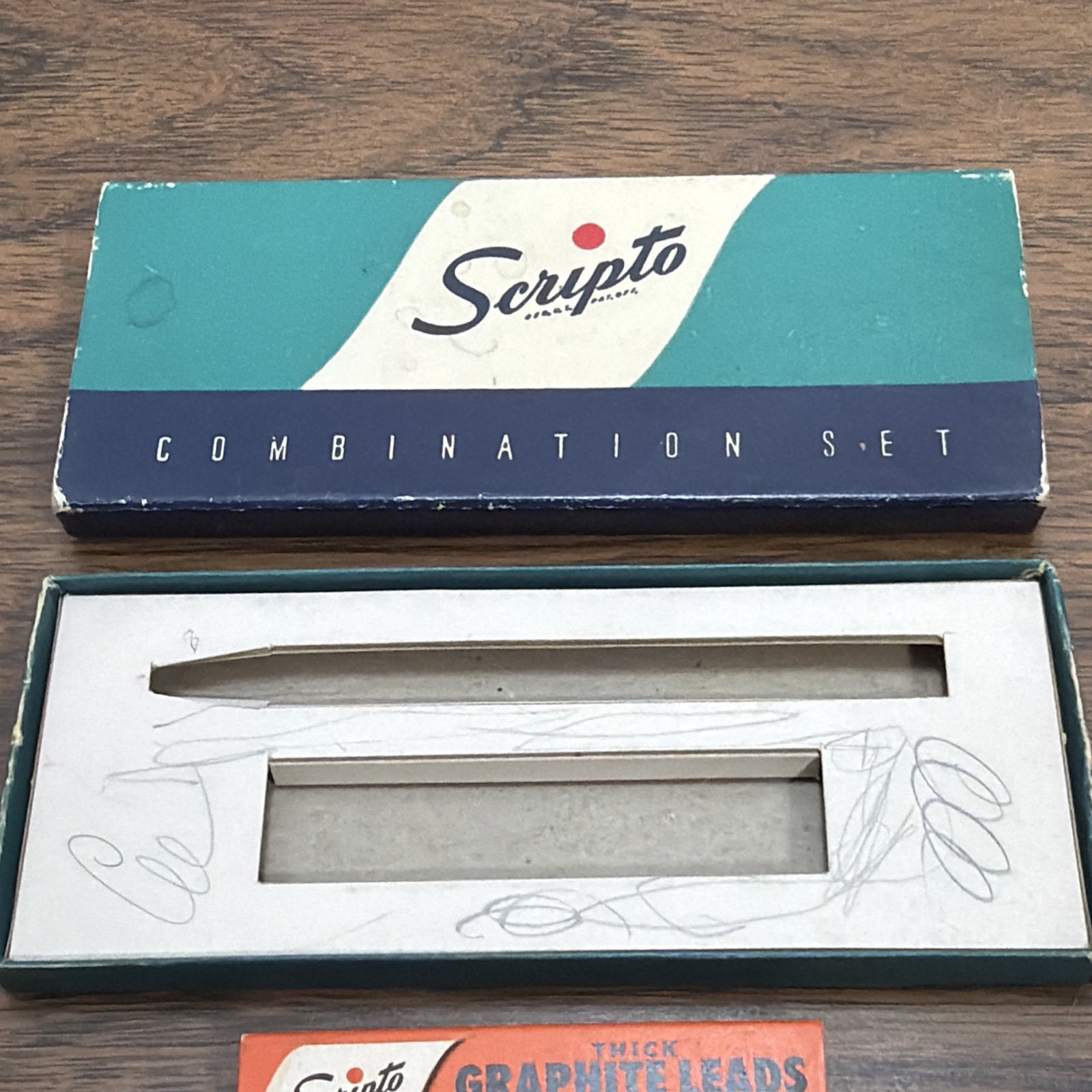 Vintage Scripto USA Mechanical Pencil Thick Leads Railway Cars 50 Church St NY