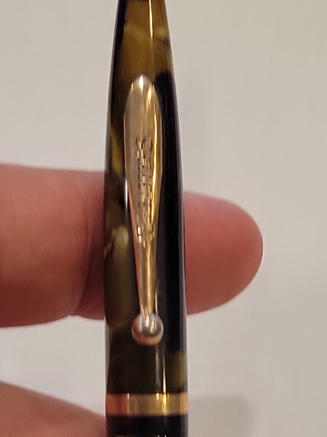 VTG GORGEOUS SHEAFFER OVERSIZE BALANCE PENCIL, BLACK AND GREEN PEARL USA #203