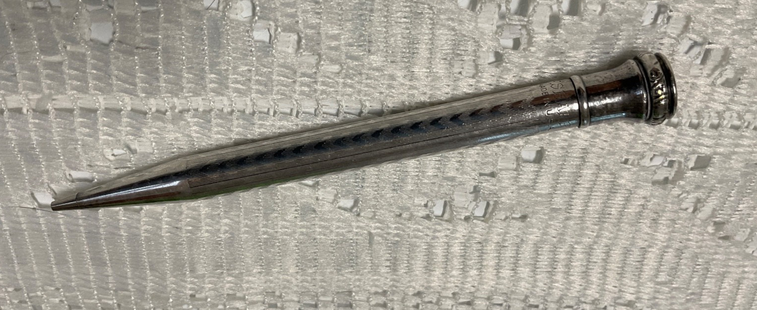 Wahl-Eversharp Silver Plate Mechanical Pencil -4”-Working – USA- Early 1920’s