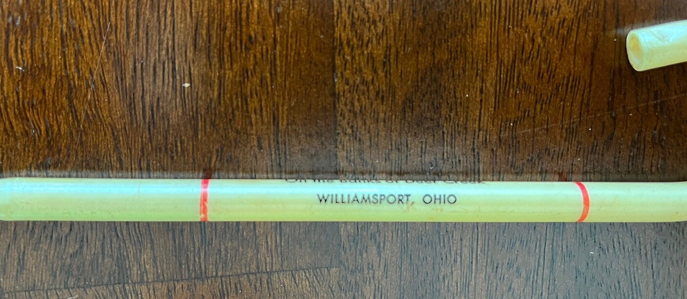 C. E. Hill Advertising Mechanical Pencil Candy Cane Shaped Williamsport, Ohio