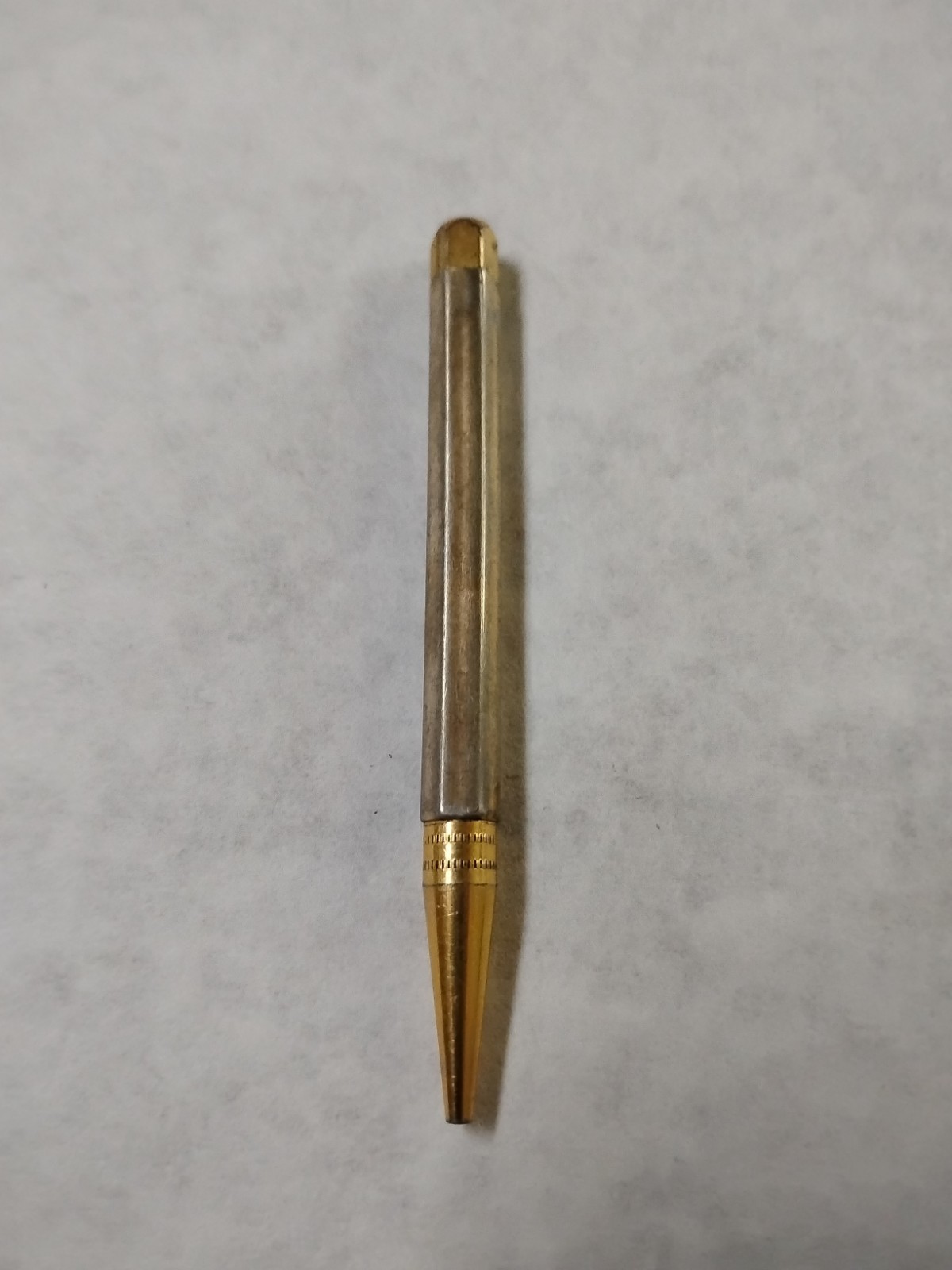 Vintage mini mechanical pencil / Gold color metal-works, Missing Clip #H5