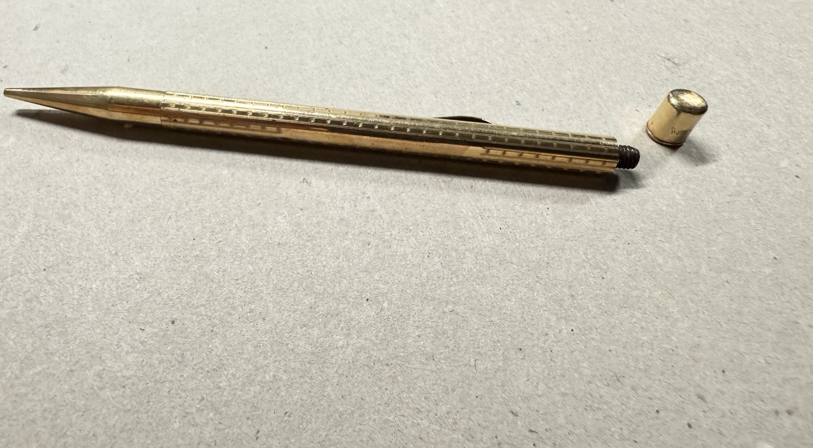 Vintage Wahl Eversharp Mechanical Pencil Gold-Filled, Chevron Pattern 5 inch