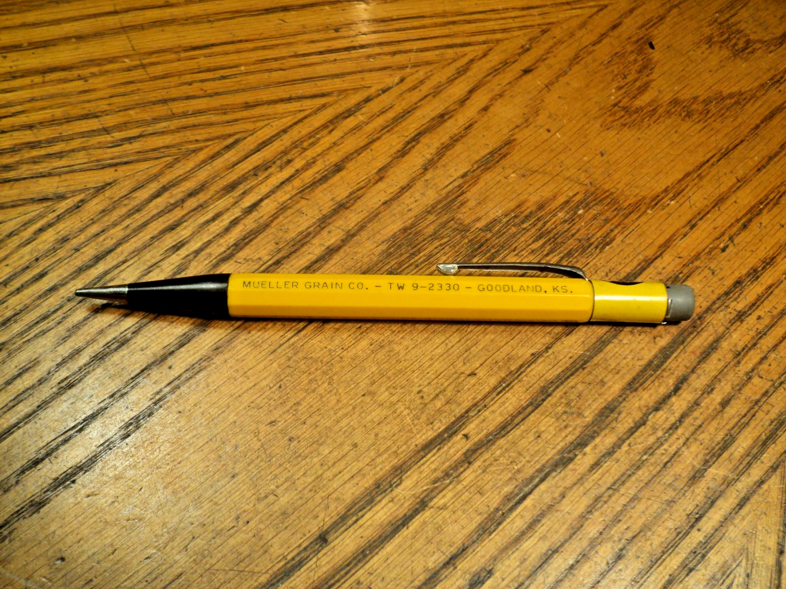 Vintage Autopoint Mechanical Pencil Mueller Grain Co Goodland KS 5-3/4″ Long
