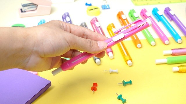 48 Pcs Retractable Mechanical Erasers – Portable Grip Pen Erasers for School, Of