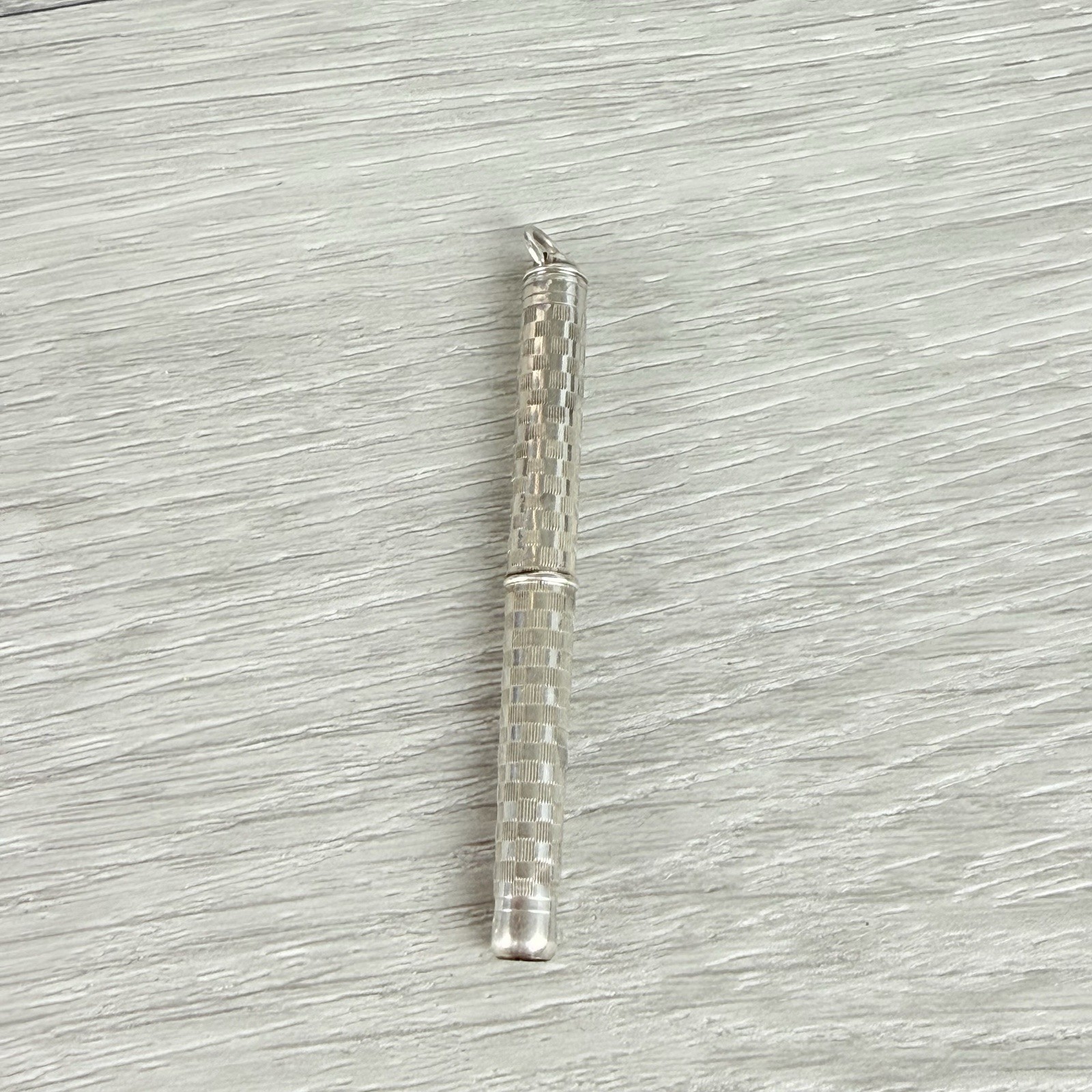 Vintage Sterling Silver Propelling Pencil Retractable Necklace Pendant or Fob