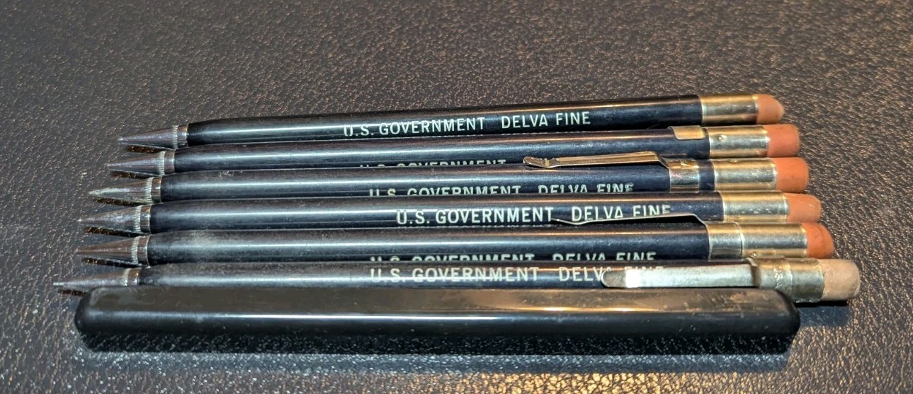 Vintage Lot of SIX US Government Mechanical Pencils ~Skilcraft, Autopoint