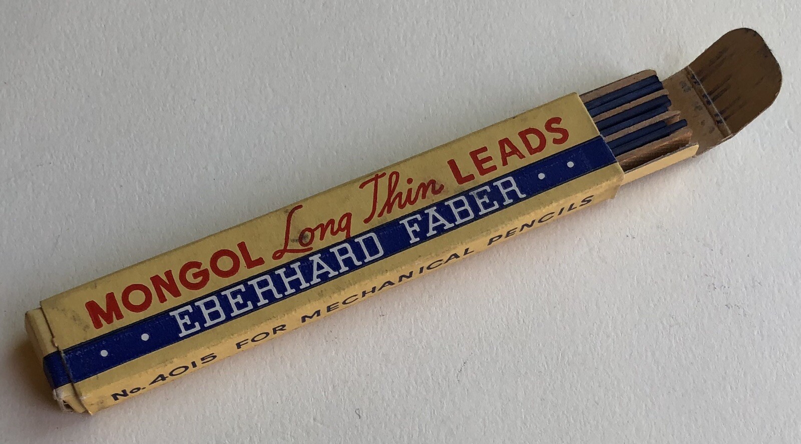 Vintage EBERHARD FABER Mongol BLUE Mechanical Pencil Lead 1.18mm 4″ NOS 12pk USA
