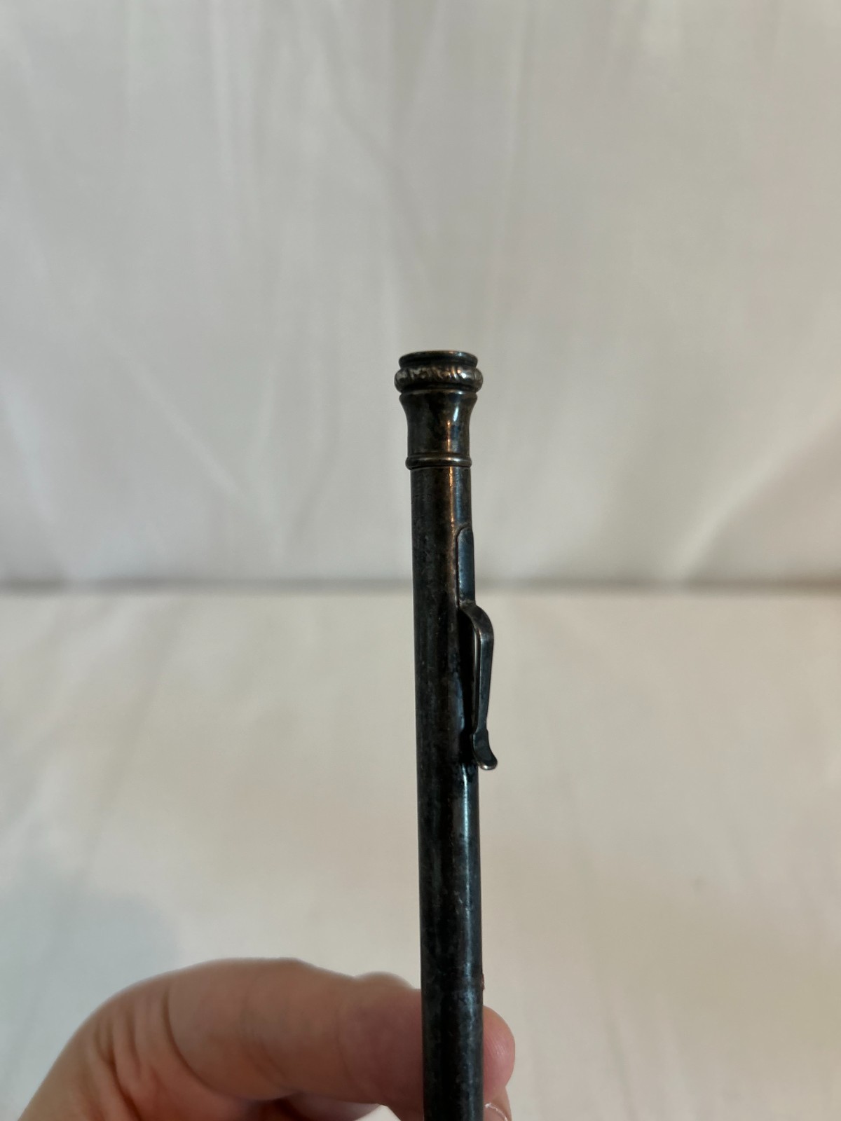 Vintage Wahl-Eversharp Mechanical Pencil Black Silver Plated with Pocket Clip