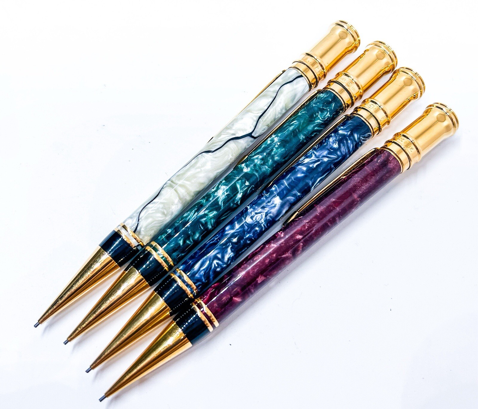 Mint 4pcs PARKER DUOFOLD MARBLE MAROON Green Blue Pearl White Mechanical Pencil
