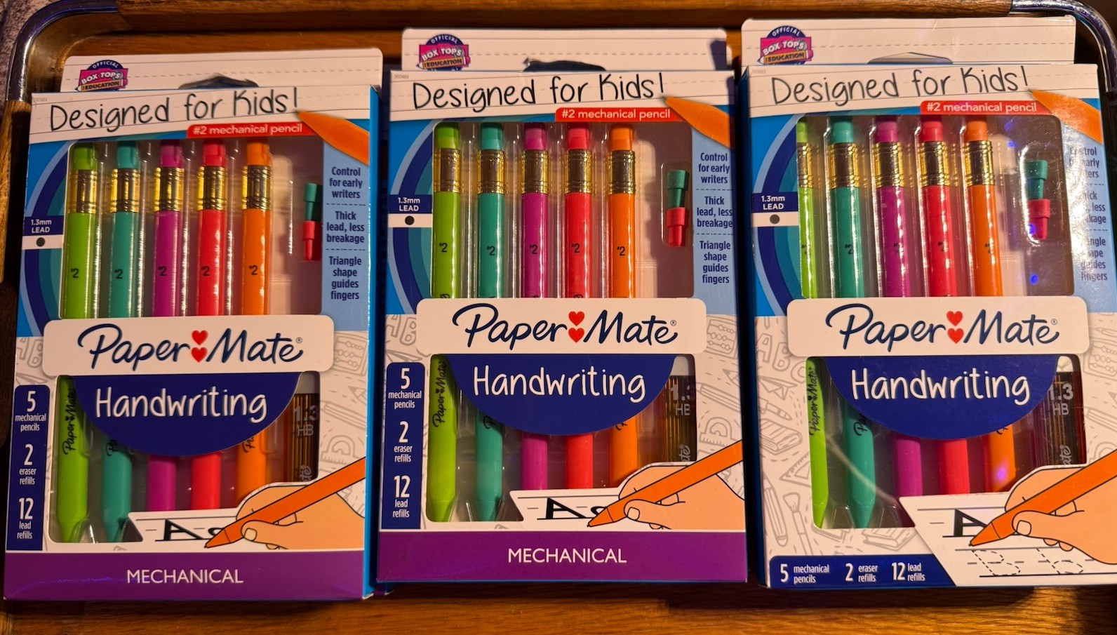 Paper Mate 3 Pkgs Handwriting Triangular Mechanical Pencil Lead Eraser Refill