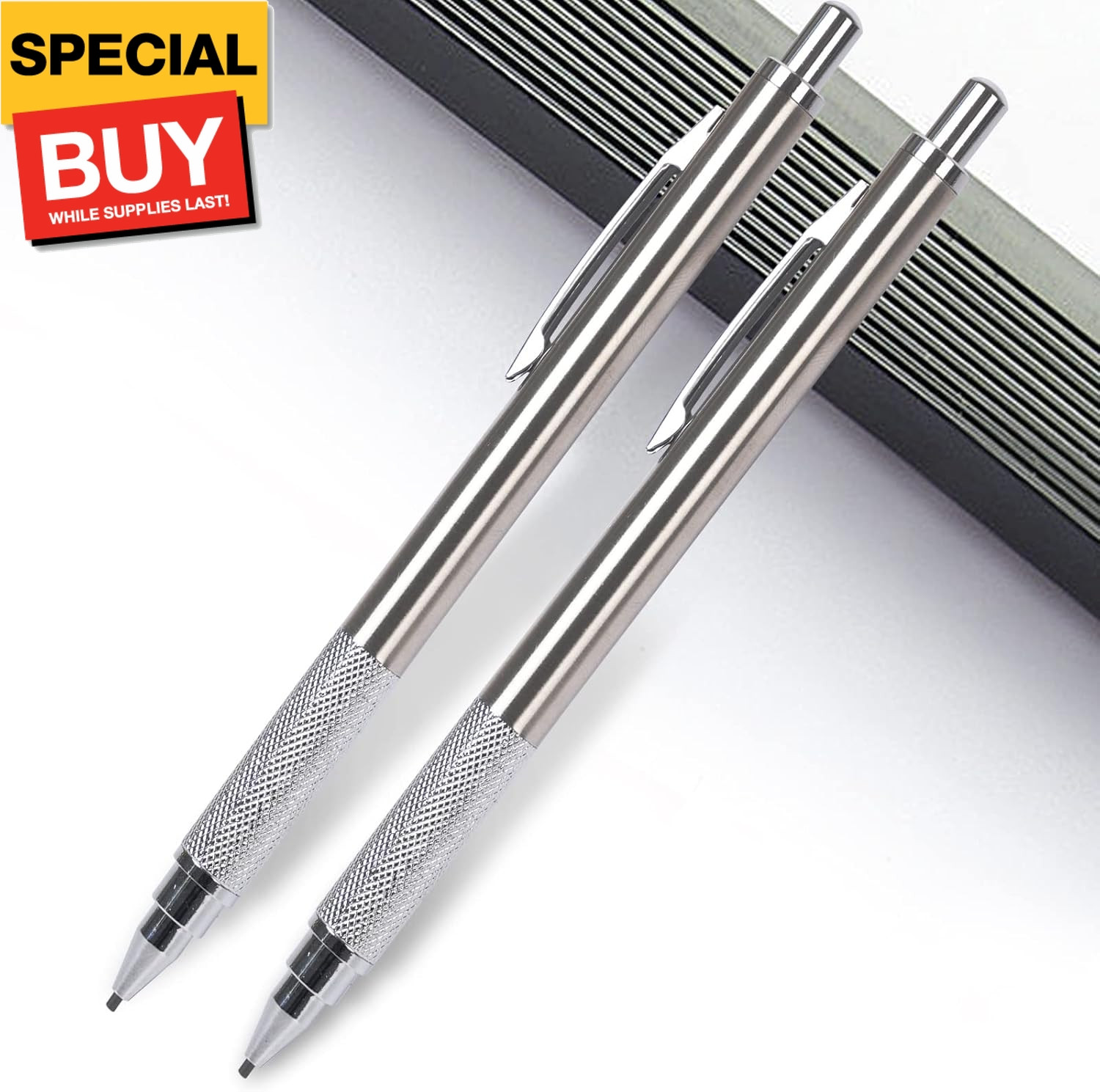 1.3 mm Mechanical Pencil Set with 4 Tubes Lead Refills,2 Eraser,1.3mm Mechanical