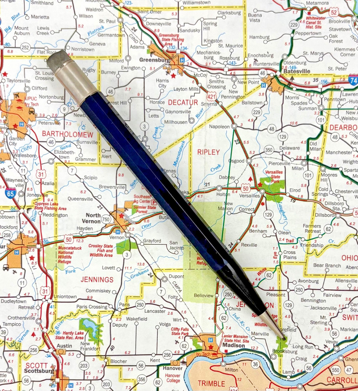 Vintage Autopoint Mechanical Pencil Large Blue Advertising nice writing