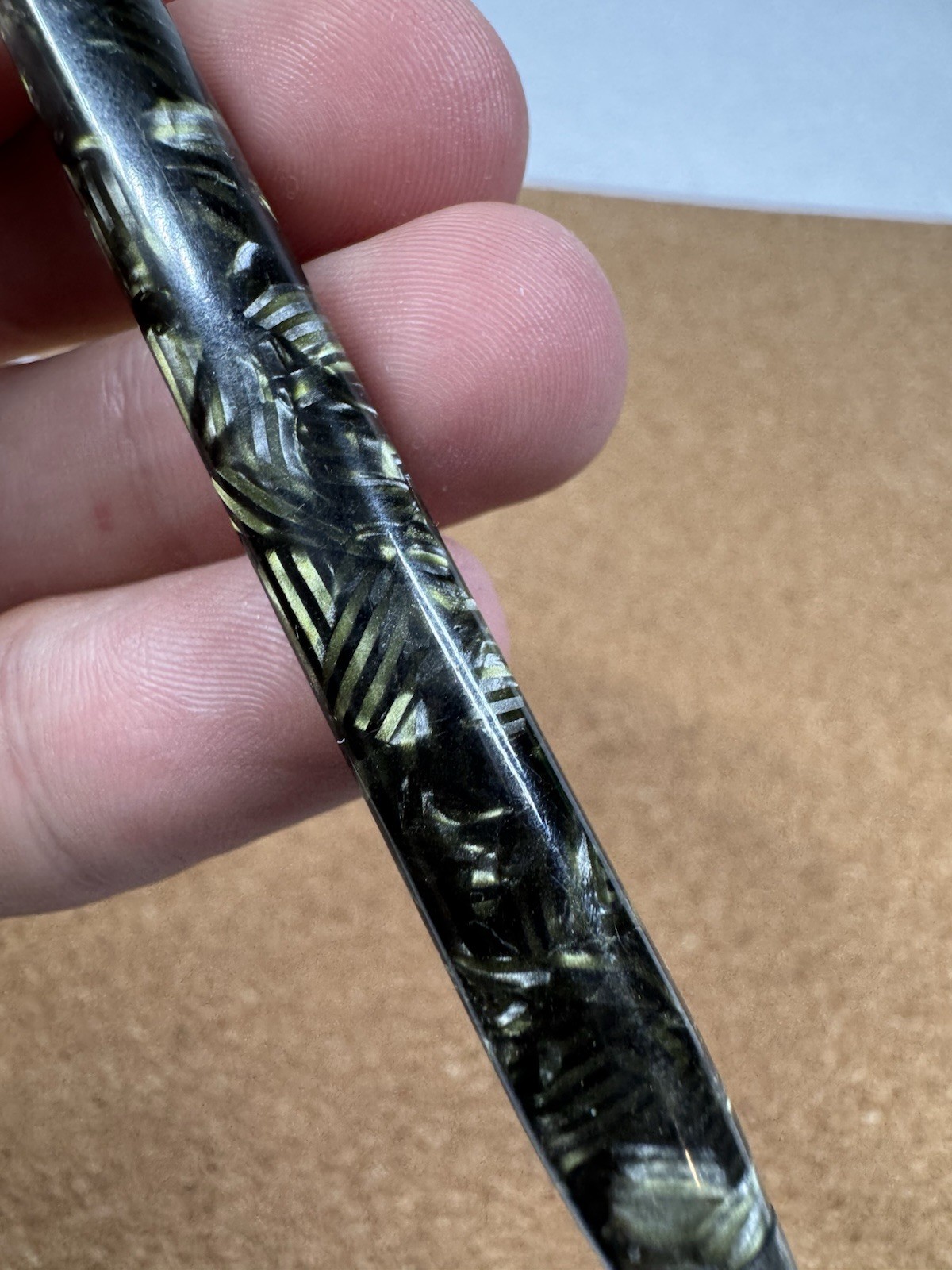 Antique Eversharp 4 Square Green Pattern Celluloid Mechanical Pencil Chrome Trim