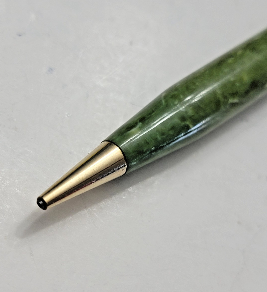 1920s Sheaffer’s Mini Jade Green Ring Top Gold Filled Mechanical Pencil