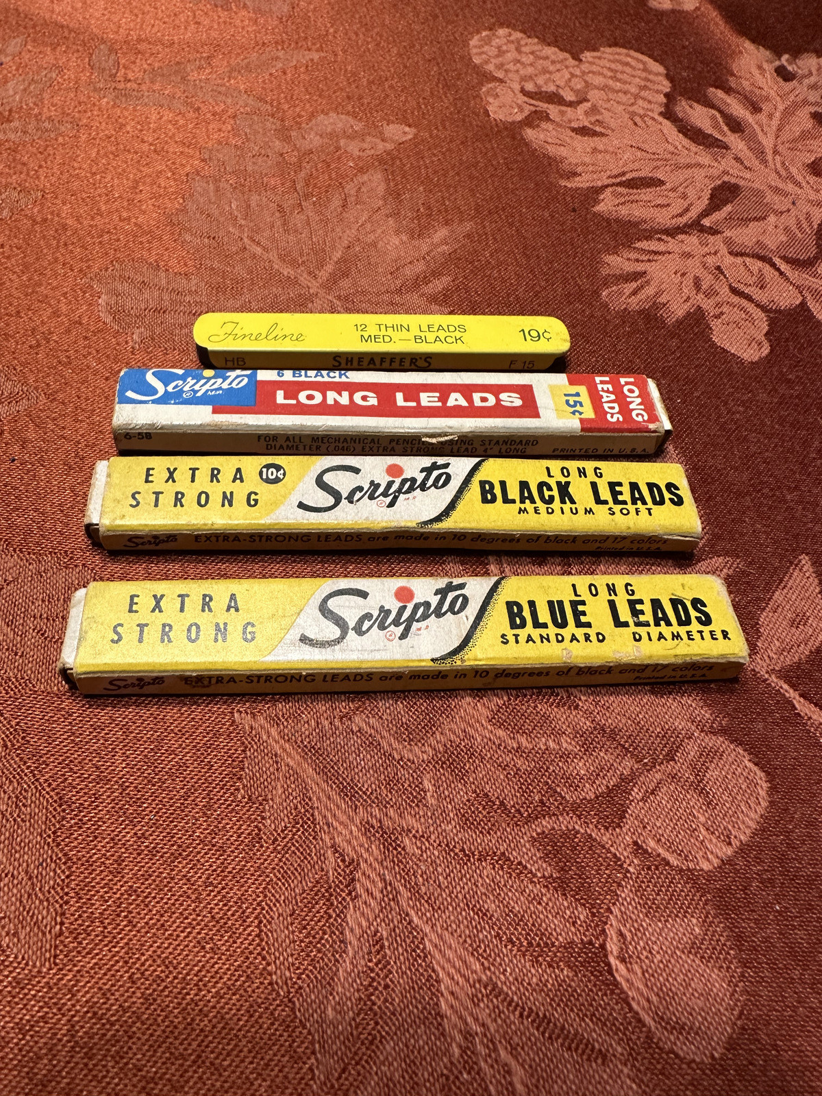Vintage Scripto Long Leads Blue Black 3 pc lot Mechanical Leads 1pc Sheaffer’s