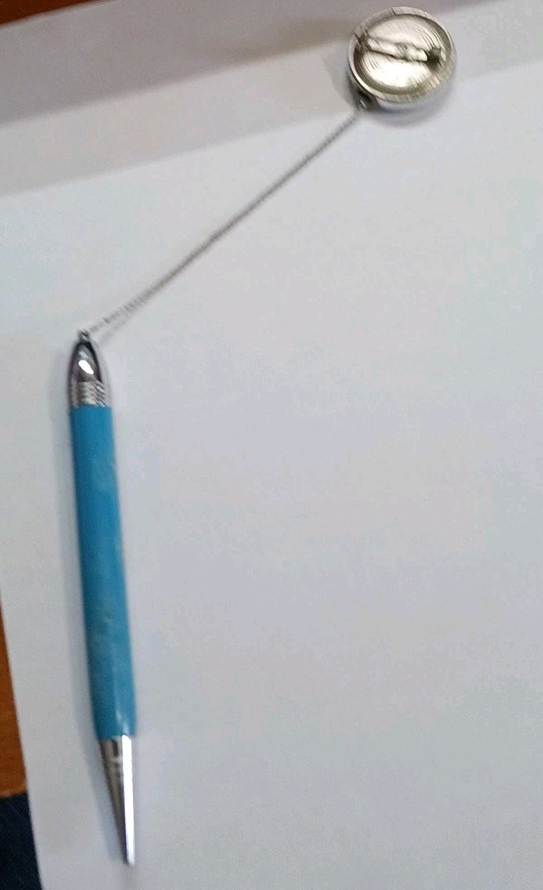 Vintage Mechanical Pencil w/ Chain Pin Back Desk Counter Pencil Works