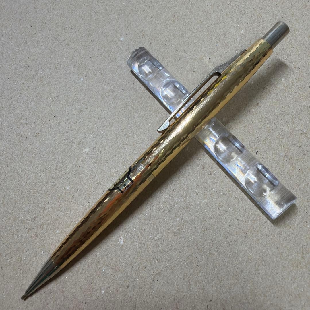 Tombow Wave Diamond Cut Mechanical Pencil 0.5mm Gold Rare Discontinued Japan New