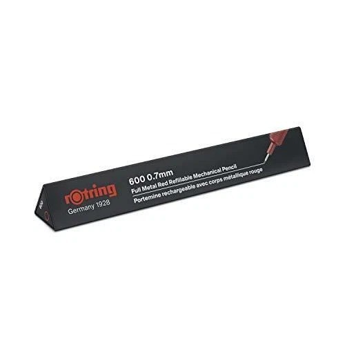 rOtring 600 Mechanical Pencil | HB 0.7 mm | Red All-Metal Body | Hexagonal
