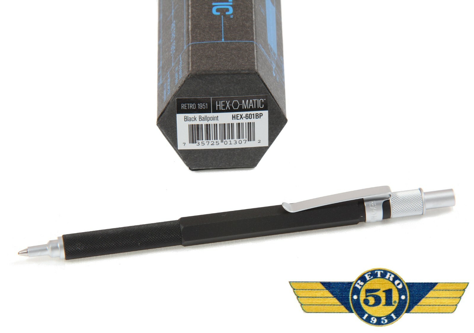 Retro 51 / Hex-o-matic Series Black 7mm Lead Pencil #HEX-601P