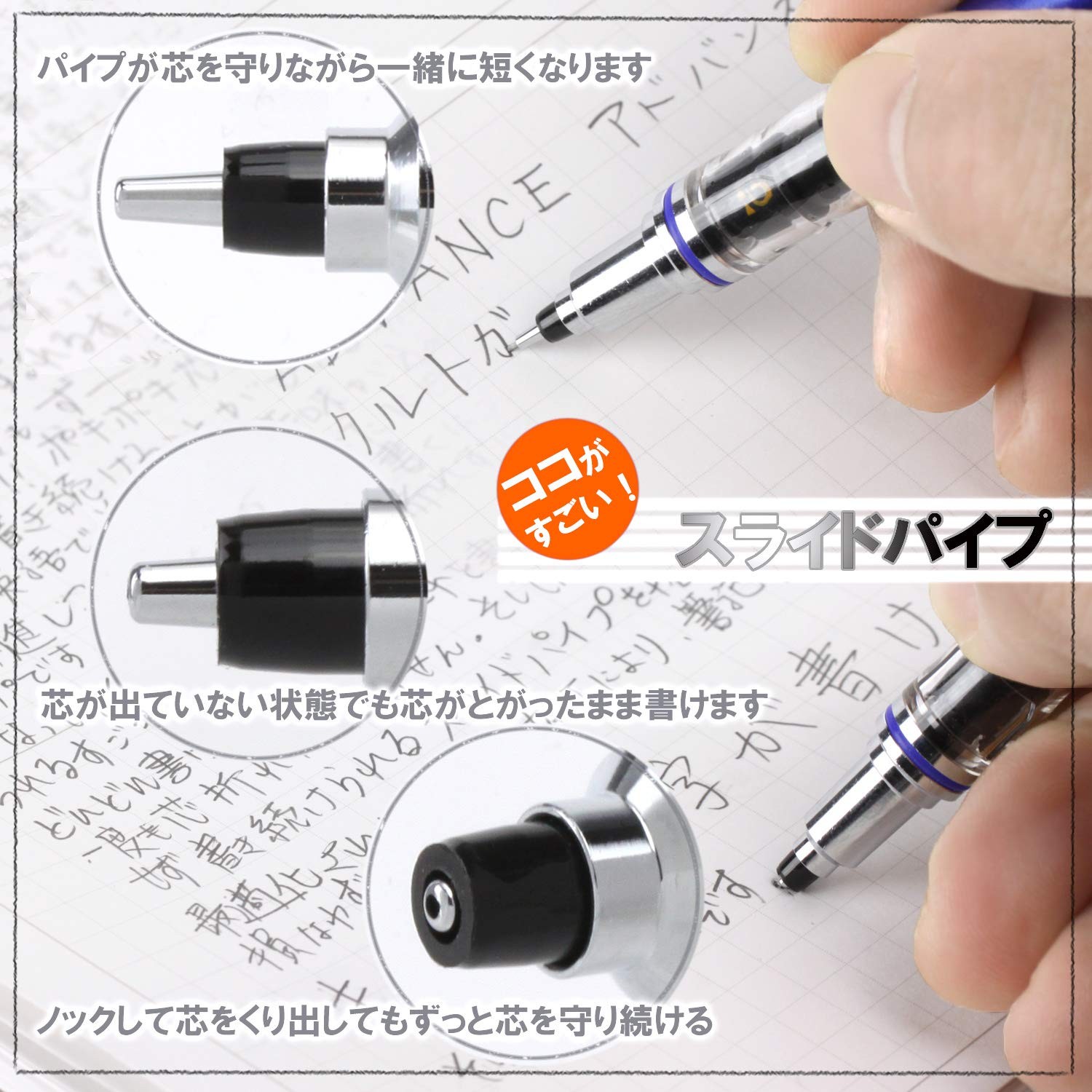 Mechanical Pencil, Kuru Toga Advance, 0.7mm, White (M75591P.1)