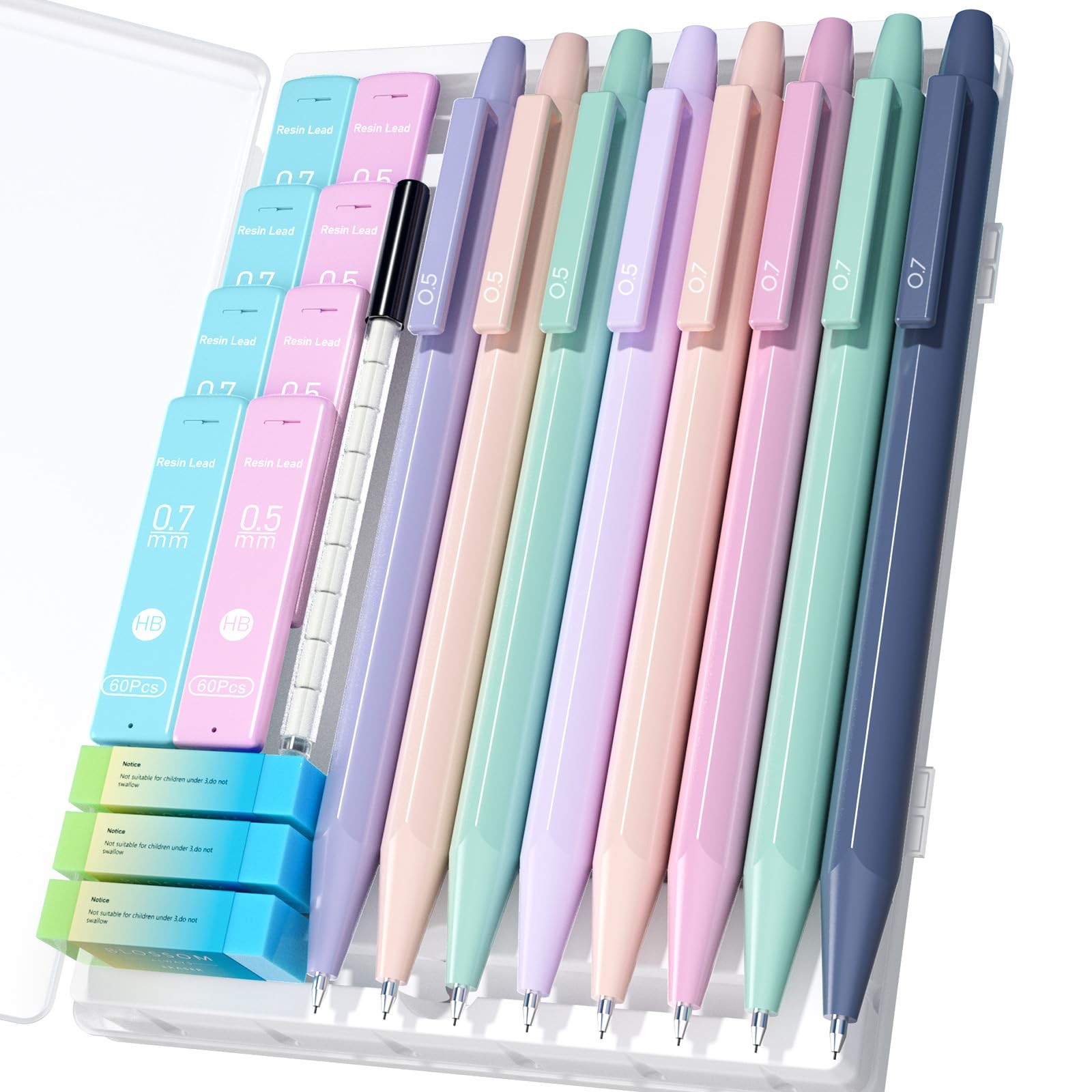 Ponditni 20PACK Mechanical Pencil, 8Pcs 0.5 1 Count (Pack of 20), Multicolor