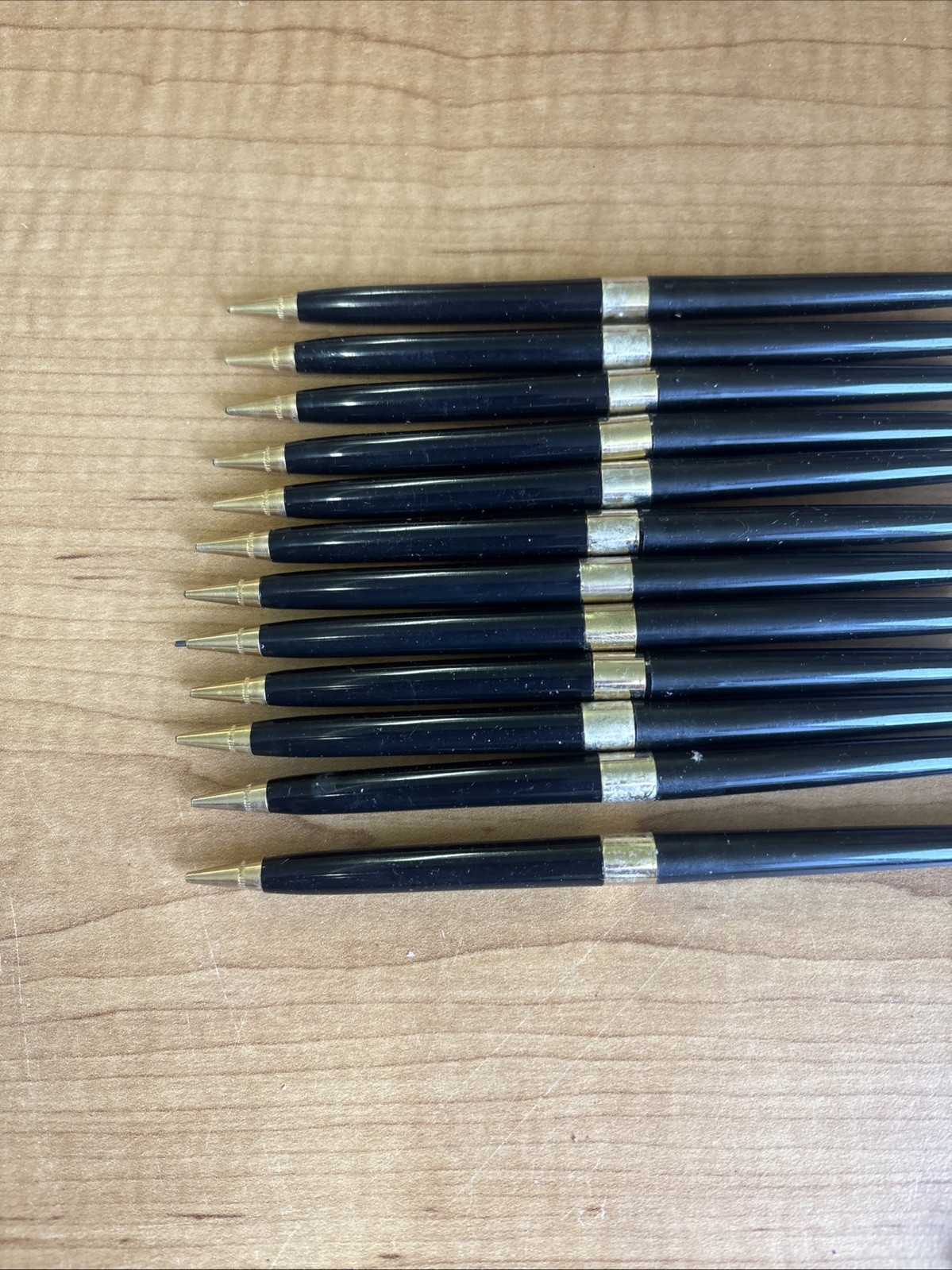 12 Vintage Mechanical Twist Pencils, Black and Gold, Vintage USA 🔥🔥🔥