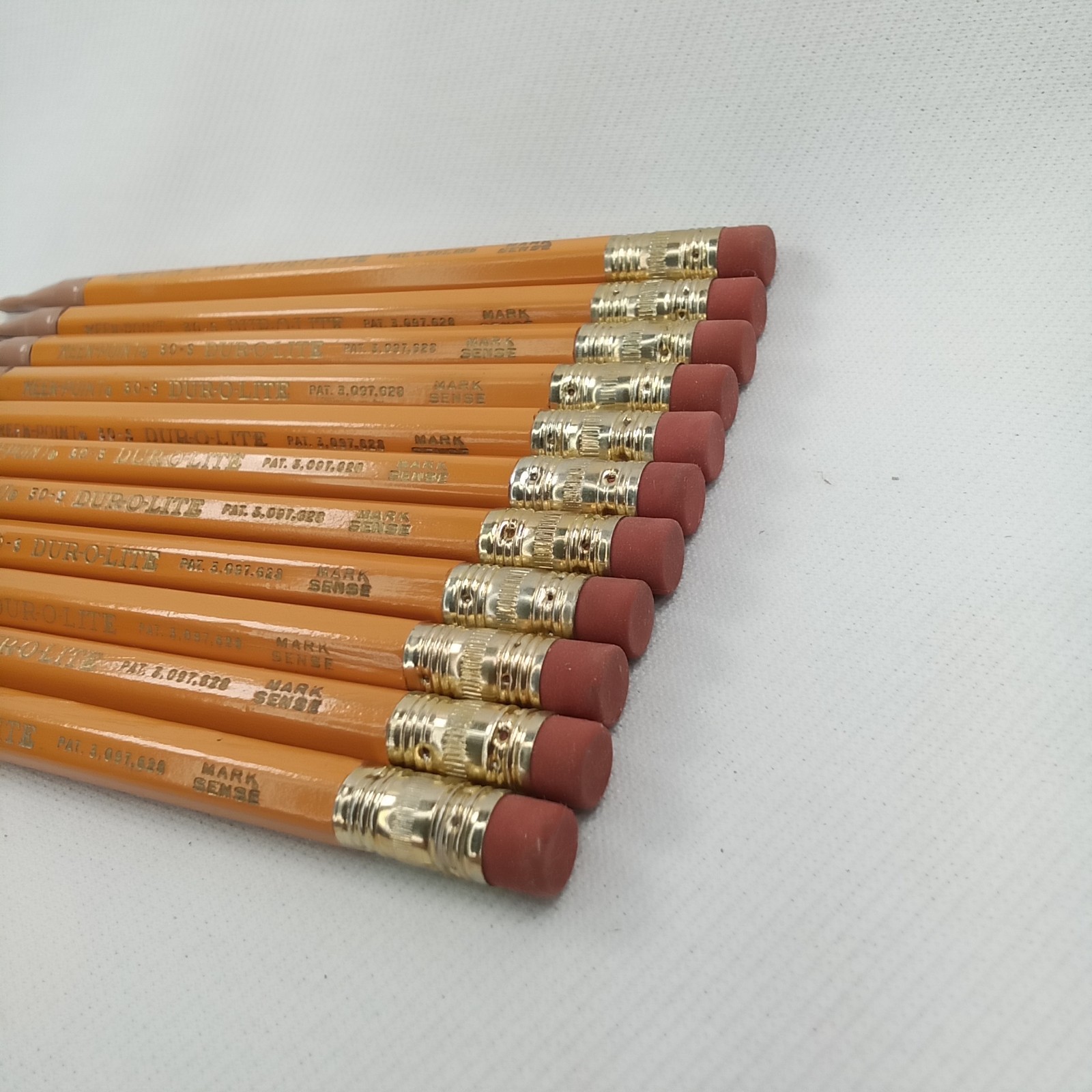 Vintage 1960s Keen Point Dur O Lite Yellow Metal Mechanical Pencil Set Of 11