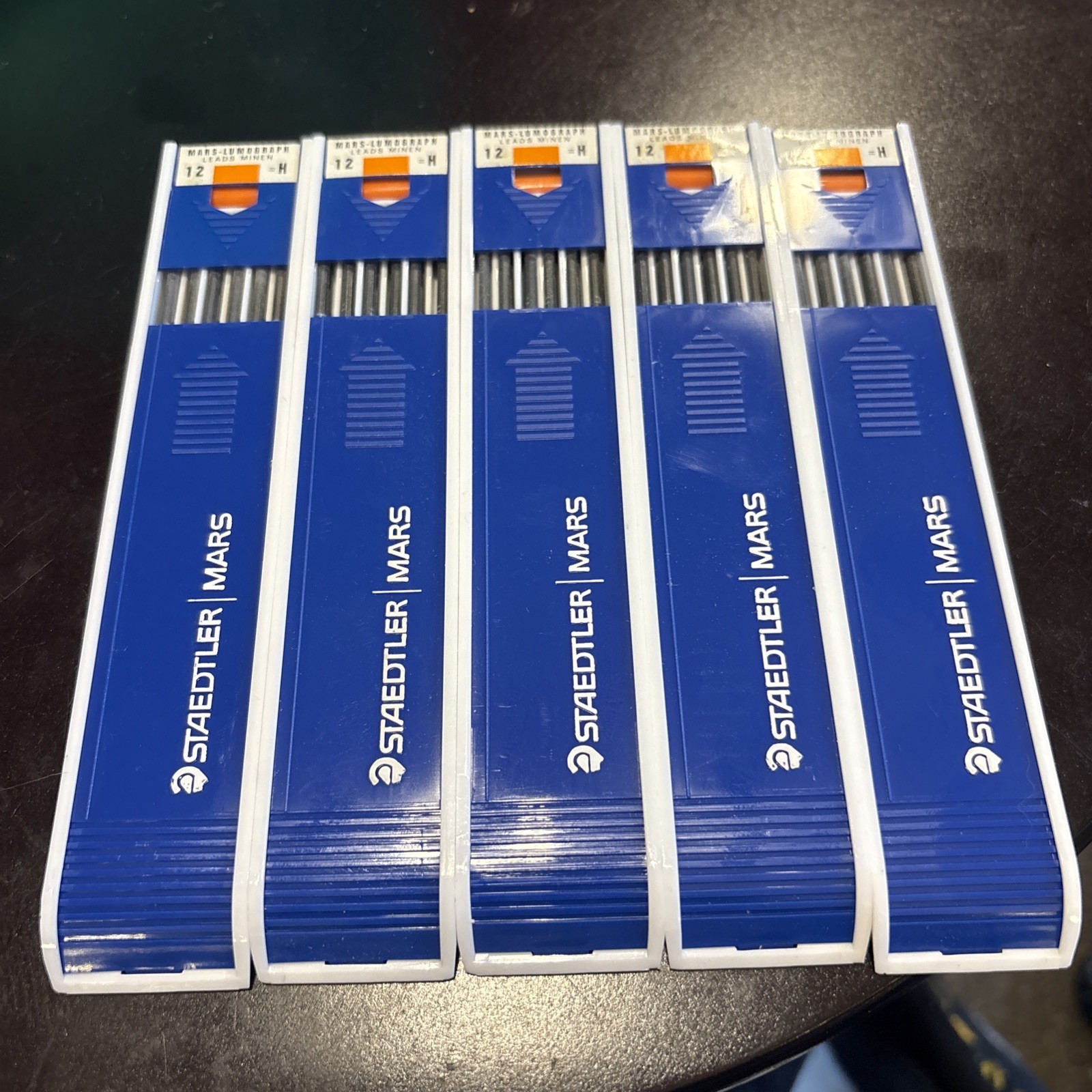 5 Boxes Mars Carbon Lead, 2mm, H, 12 Lead (200-H)