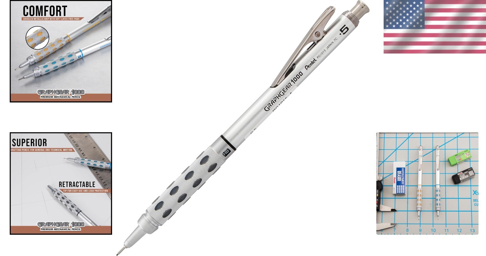 Professional GraphGear 1000 Mechanical Pencil 0.5mm for Artists & Engineers