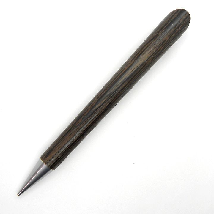 Wooden shaft mechanical pencil dark brown conical thick lead dark brown