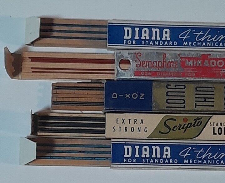 Vintage Scripto Diana Dixon and Mikado Refill Pencil Leads Lot of 5 Boxes
