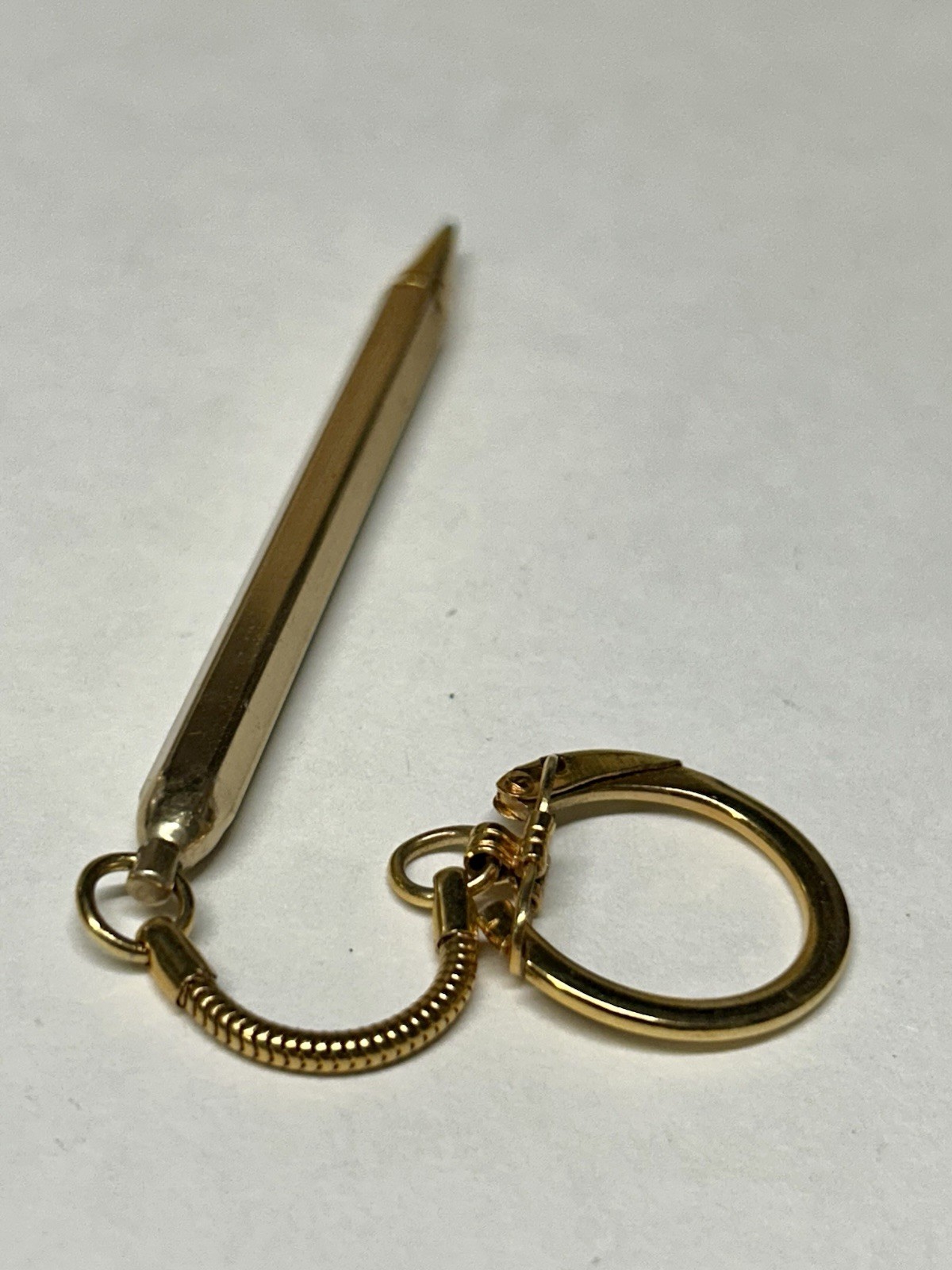 Vintage Goldtone Retractable Mechanical Pencil Keychain